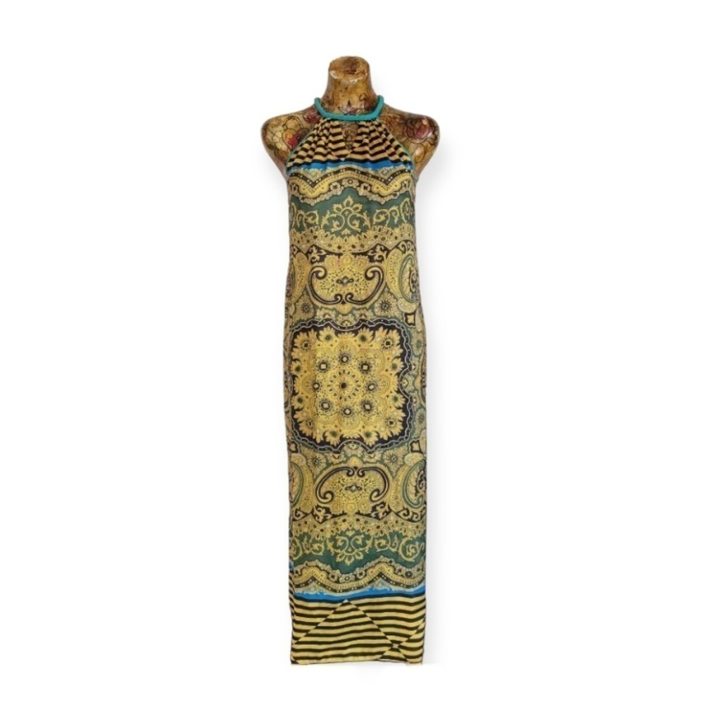 Clover Canyon maxi dress sleeveless small silk blend keyhole
